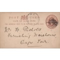 COGH Cape of Good Hope Queen Victoria - 1895 - PostCard Postal Stationery Downrated
