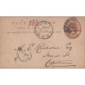 COGH Cape of Good Hope Queen Victoria - 1895 - PostCard Postal Stationery Downrated Paarl