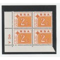 South Africa RSA - 1972 - 2c Postage Due Control Block with Variety