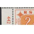 South Africa RSA - 1972 - 2c Postage Due Control Block with Variety
