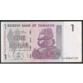 Zimbabwe - 2007 - $1 Dollar Dollars Gono - Circulated - Range AA