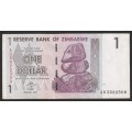 Zimbabwe - 2007 - $1 Dollar Dollars Gono - Circulated - Range AD