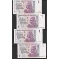 Zimbabwe - 2007 - $1 Dollar Dollars Gono - Circulated - Range AE - 16 Notes in Sequence