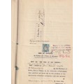 South Africa Union - 1933 - 2Sh Revenue Deed of Servitude with Seal in tact