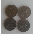 4 x Old SA R1 coins (1977)