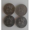 4 x Old SA R1 coins (1977)