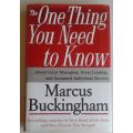 The one thing you need to know by Marcus Buckingham