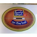 Baumann`s Sporty bears on the ball moneybox tin