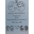 Rare Oxted and district programme of the Royal wedding celebrations 29th July 1981