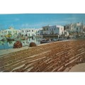 Vintage postcard: Paros-Naoussa Morning in the port