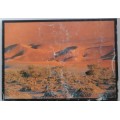 Vintage postcard: Tranquillity, dune landscape in the Namib