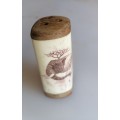 Wooden and bone salt and pepper shakers - Scrimshaw elephant design
