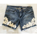 Denim shorts with embroidered detail, size 32