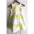 Girls Yellow & White Dress, Size 6-7