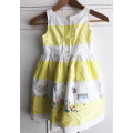 Girls Yellow & White Dress, Size 6-7
