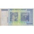 ZIMBABWE 1 MILLION DOLLARS P-77 2008 VF