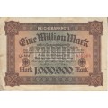 GERMANY 1 MILLION MARK REICHSBANKNOTE 1923 P86a  F