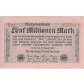 GERMANY 5 MILLION MARK REICHSBANKNOTE 1923 P105 XF