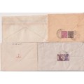 STARTING @ R10 - 4 OLD ENVELOPES  INDIA - 1930`S & 1940`S - SOME STAMPSON BACK -SEE SCANS