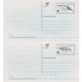 SOUTH AFRICA - 2 X PREPRINTED POSTCARDS - WHALES