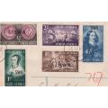 STARTING AT R10!!  SOUTH WEST AFRICA - VAN RIEBEECK OVERPRINTED STAMPS ON FDC