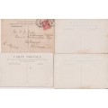 STARTING AT R10!  4 X POSTCARDS CIRCA EARLY 1900 - FRANCE - SEE SCANS