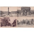 STARTING AT R10!  4 X POSTCARDS CIRCA EARLY 1900 - SCENES OF PARIS, FRANCE  - SEE SCANS