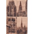 STARTING AT R10!  4 X POSTCARDS CIRCA EARLY 1900 - SCENES OF ROUEN, FRANCE  - SEE SCANS