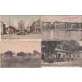 STARTING AT R10!  4 X POSTCARDS CIRCA EARLY 1900 - SCENES OF PLACES IN BELGIUM - SEE SCANS