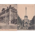 STARTING AT R10!  2 X POSTCARDS CIRCA EARLY 1900 - SCENES OF LIEGE, BELGIUM - SEE SCANS