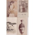 STARTING AT R10!  4 X POSTCARDS CIRCA EARLY 1900 - PEOPLE - SEE SCANS