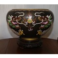 *REDUCED* Vintage Chinese Cloisonne Dragon Bowl on Stand