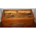 *REDUCED* Vintage Inlaid Pictographic Wooden Egyptian Style Box