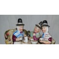 *REDUCED* German Porcelain `The Welsh Tea Party` Figurine Vase Planter