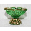 *REDUCED* Green Venetian Glass Pedestalled Dish