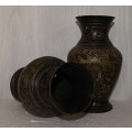 Pair of Etched Brass Vases !!REDUCED!!
