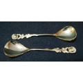 *REDUCED* 2x Braber Gold Plated Sugar Spoons