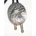 Bergamot Brass Works American Bald Eagle Leather and Metal Bolo Tie @@@ CCCRRRAAAZZZYYY R1 START!!!