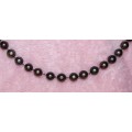 Magnificent Tahitian 7mm Black Pearls Hand Strung Necklace with 14ct Gold Clasp