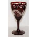 Incredible Egermann Exbor Set of 6 Hand Cut Ruby Champagne Glasses in Original Box
