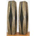 2x Wooden Decorative Vases for Dry Arrangements
