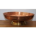 Copper and Brass Footed Fruit Bowl