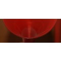 Pair of Red Glass Champagne Flutes