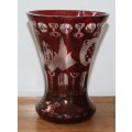 Hand Cut Egermann Exbor Vase