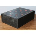 Leather covered Wooden Box Containing Bridge Set