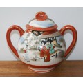 Vintage Chinese Hand Painted Sugar Bowl