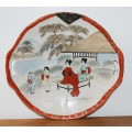 Vintage Chinese Hand Painted Large Cake Plate