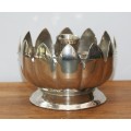 Silver Plated Candle Holder Vase with Silver Plated Frog