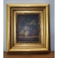 Original Oil on Board by Dorothy Parker with a Magnificent Oversized Frame