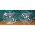 Pair of Round Glass Vases
